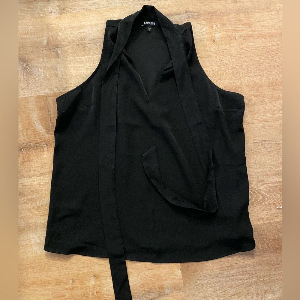 Tie Mock Neck Blouse